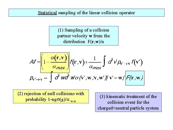 Statistical sampling of the linear collision operator (1) Sampling of a collision partner velocity