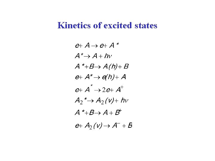 Kinetics of excited states 