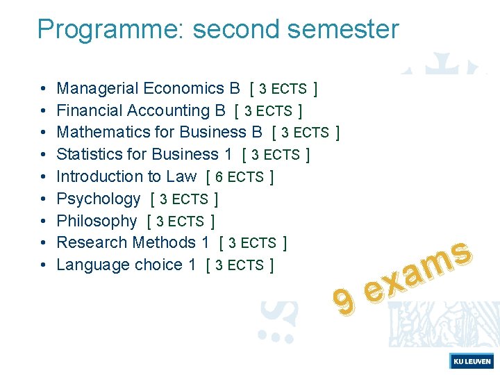 Programme: second semester • • • Managerial Economics B [ 3 ECTS ] Financial