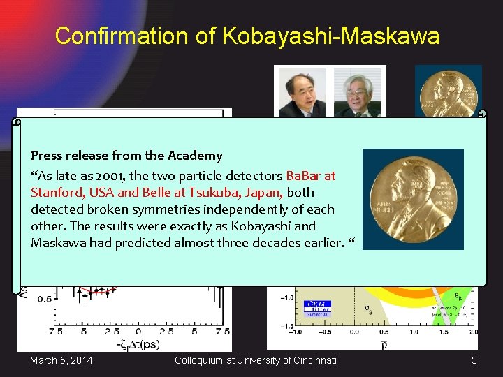 Confirmation of Kobayashi-Maskawa 0 tag B _ B 0 tag Press release from the