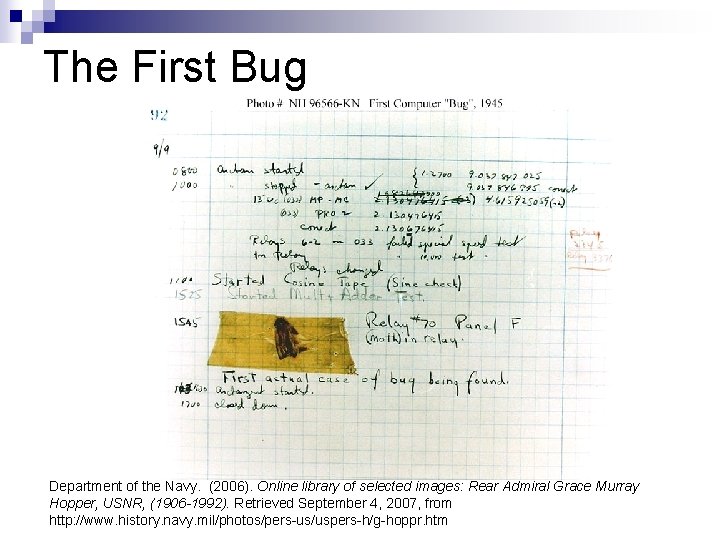 The First Bug Department of the Navy. (2006). Online library of selected images: Rear