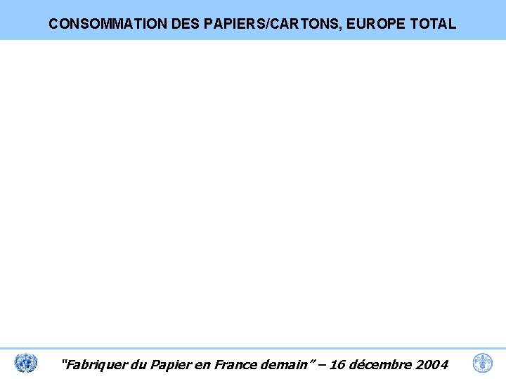 CONSOMMATION DES PAPIERS/CARTONS, EUROPE TOTAL “Fabriquer du Papier en France demain” – 16 décembre
