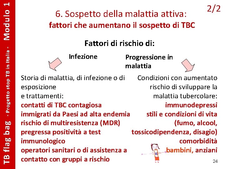 Modulo 1 - Progetto stop TB in Italia - TB flag bag 6. Sospetto