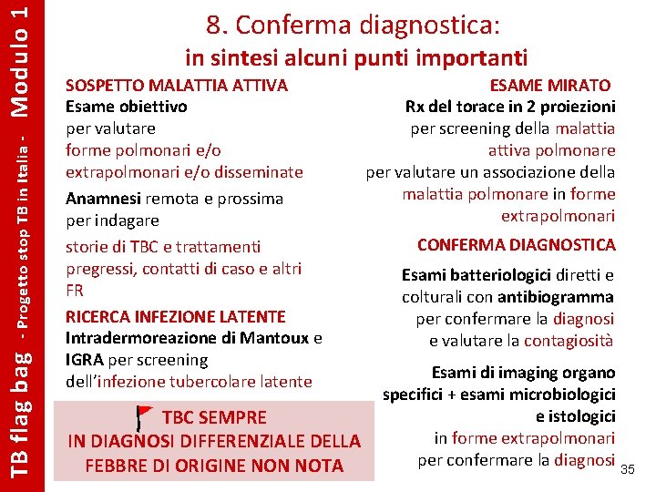 Modulo 1 - Progetto stop TB in Italia - TB flag bag 8. Conferma