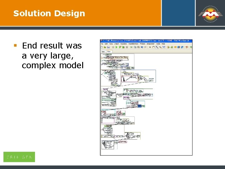 Solution Design § End result was a very large, complex model 