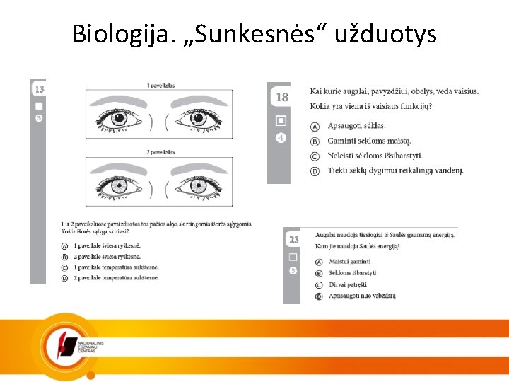 Biologija. „Sunkesnės“ užduotys 