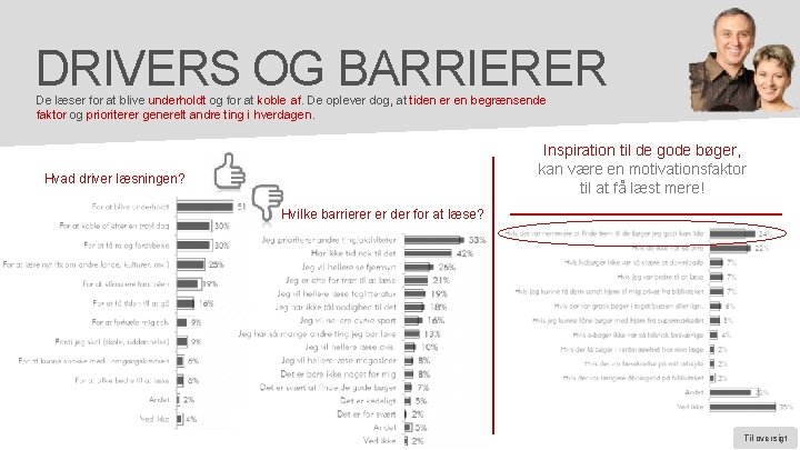 DRIVERS OG BARRIERER De læser for at blive underholdt og for at koble af.