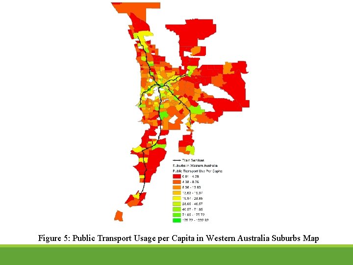 Figure 5: Public Transport Usage per Capita in Western Australia Suburbs Map 