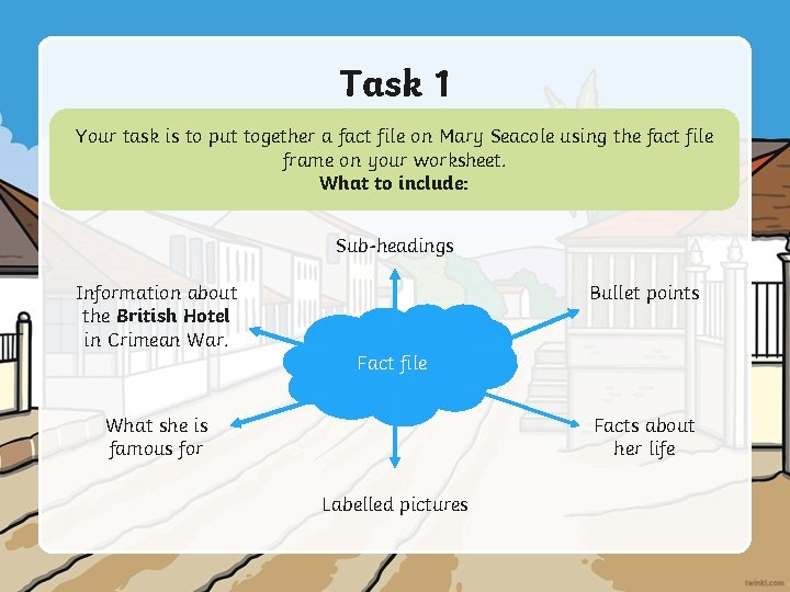 Task 1 Your task is to put together a fact file on Mary Seacole