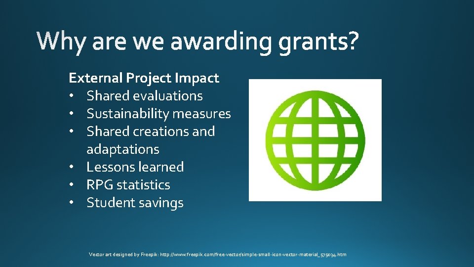 External Project Impact • Shared evaluations • Sustainability measures • Shared creations and adaptations