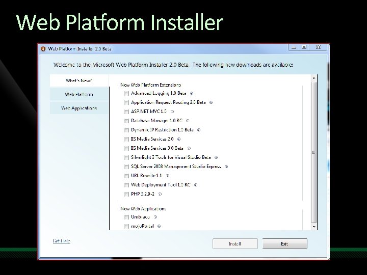 Web Platform Installer 