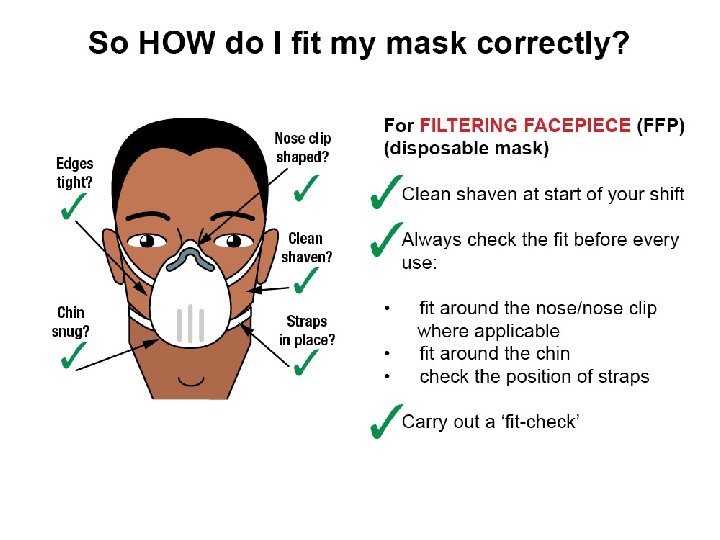 How do I fit my mask correctly? For Filtering Facepiece FFP Disposable mask) •