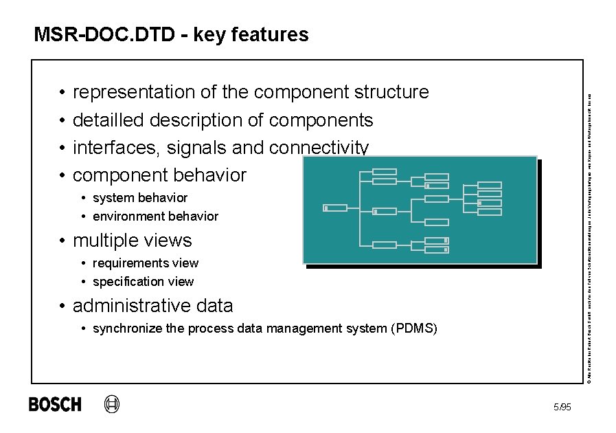 MSR-DOC. DTD - key features representation of the component structure detailled description of components