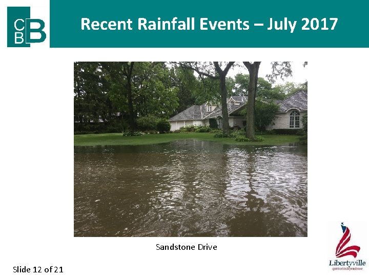 Recent Rainfall Events – July 2017 Sandstone Drive Slide 12 of 21 