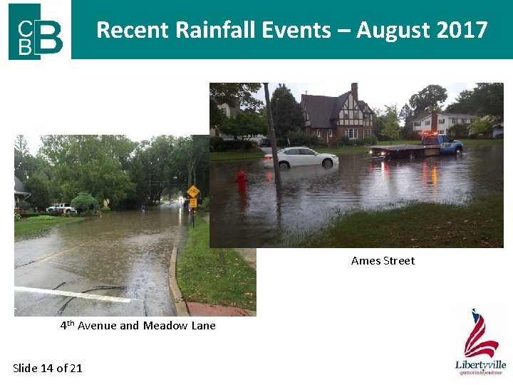 Recent Rainfall Events – August 2017 Ames Street 4 th Avenue and Meadow Lane