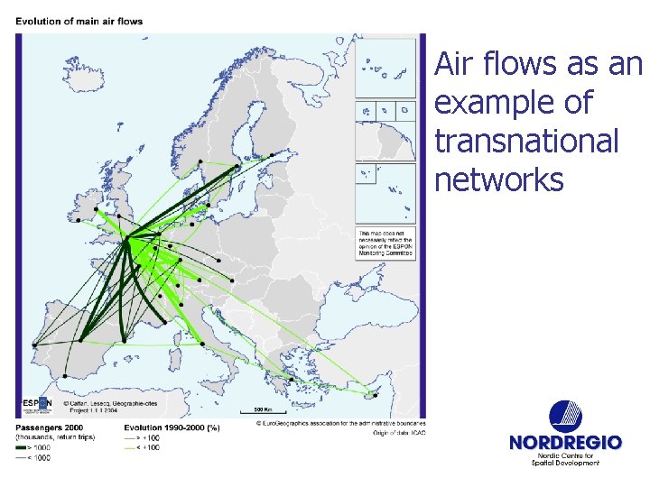 Air flows as an example of transnational networks 