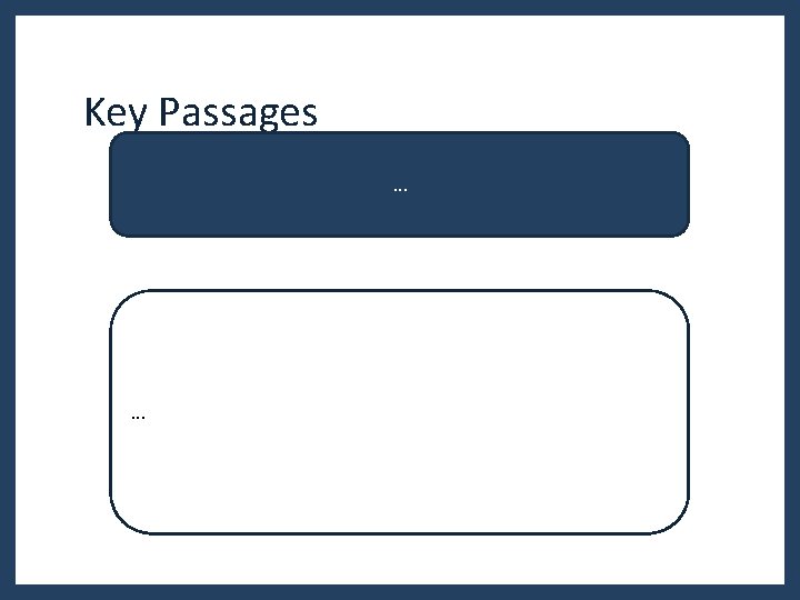 Key Passages … … Key Passages … …
