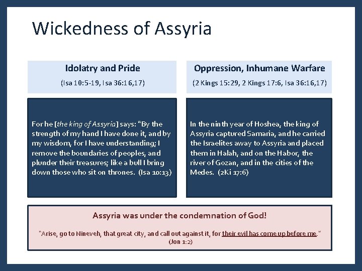 Wickedness of Assyria Idolatry and Pride Oppression, Inhumane Warfare (Isa 10: 5 -19, Isa Wickedness of Assyria Idolatry and Pride Oppression, Inhumane Warfare (Isa 10: 5 -19, Isa