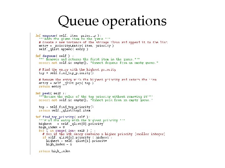 Queue operations 