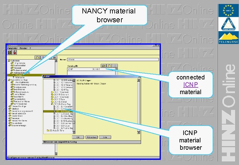 NANCY material browser connected ICNP material browser 