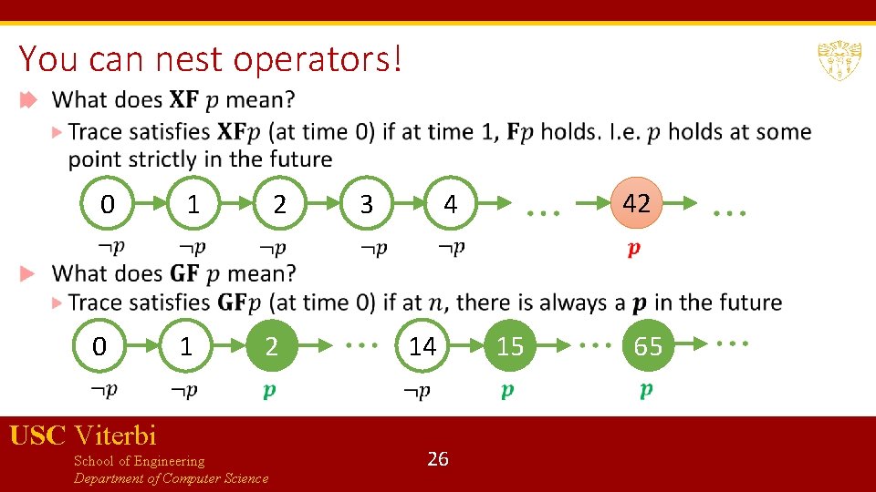 You can nest operators! 0 1 2 USC Viterbi School of Engineering Department of