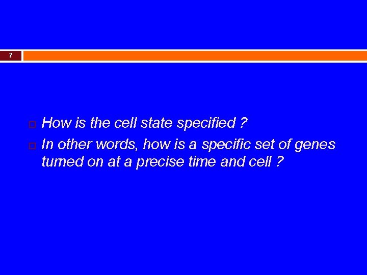 7 How is the cell state specified ? In other words, how is a