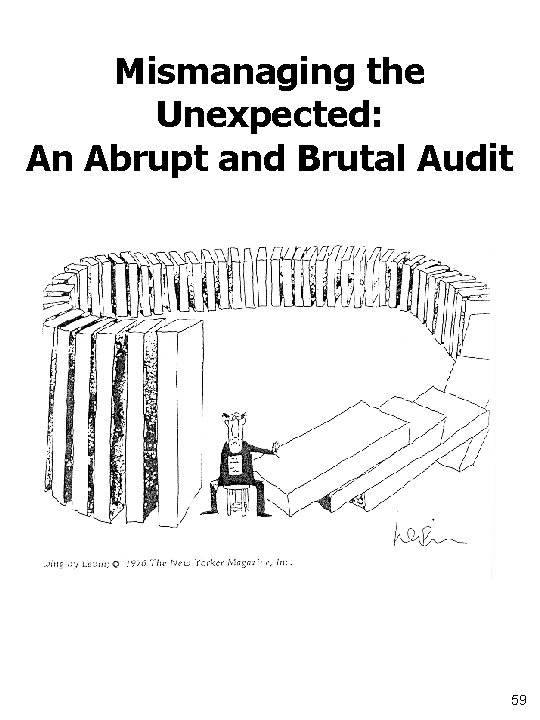 Mismanaging the Unexpected: An Abrupt and Brutal Audit 59 