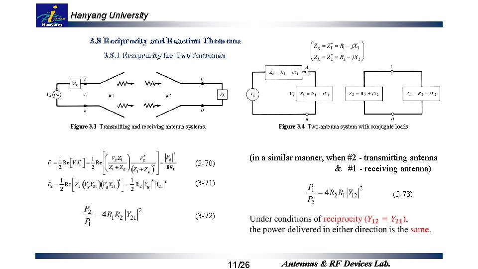 Hanyang University 3. 8 Reciprocity and Reaction Theorems 3. 8. 1 Reciprocity for Two