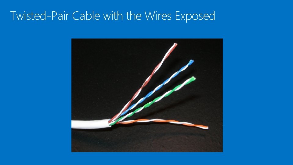 Twisted-Pair Cable with the Wires Exposed 