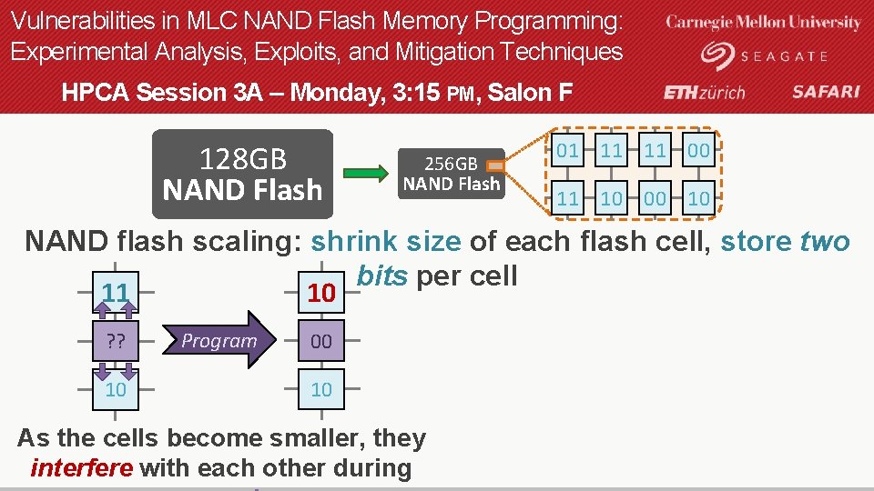 Vulnerabilities in MLC NAND Flash Memory Programming: Experimental Analysis, Exploits, and Mitigation Techniques HPCA