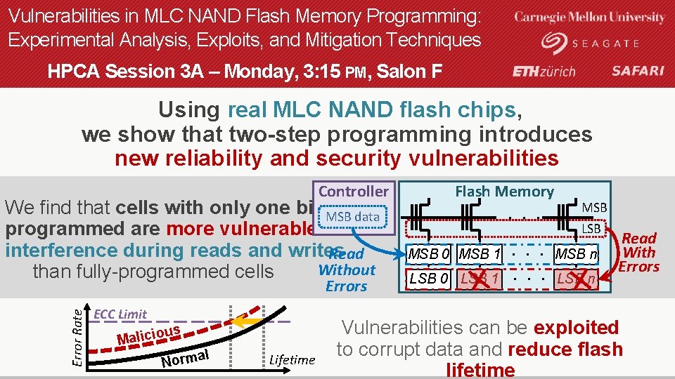 Vulnerabilities in MLC NAND Flash Memory Programming: Experimental Analysis, Exploits, and Mitigation Techniques HPCA