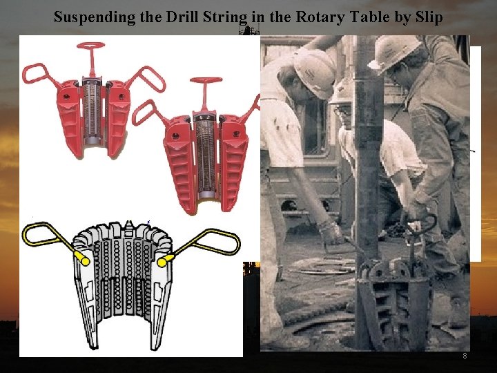Suspending the Drill String in the Rotary Table by Slip 8 