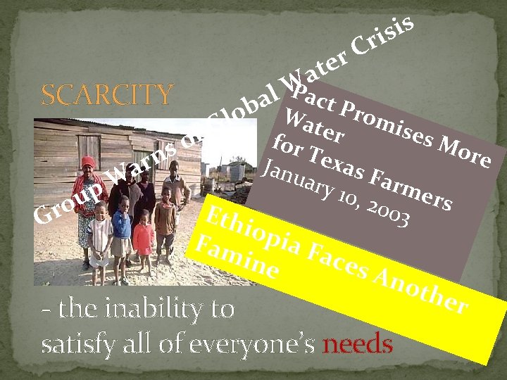 s i s ri SCARCITY up o r G C r e t a