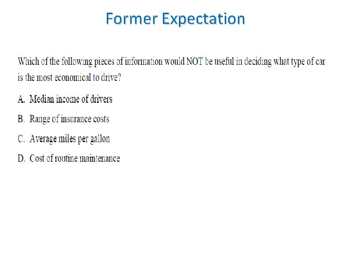 Former Expectation 