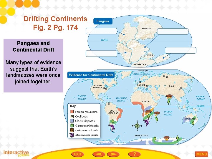 Drifting Continents Fig. 2 Pg. 174 Pangaea and Continental Drift Many types of evidence