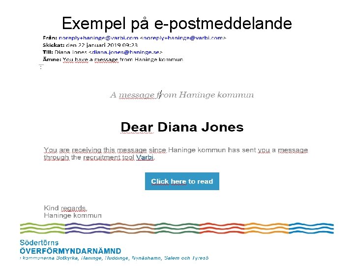 Exempel på e-postmeddelande 