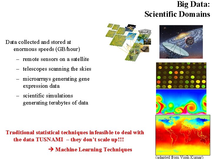 Big Data: Scientific Domains Data collected and stored at enormous speeds (GB/hour) – remote