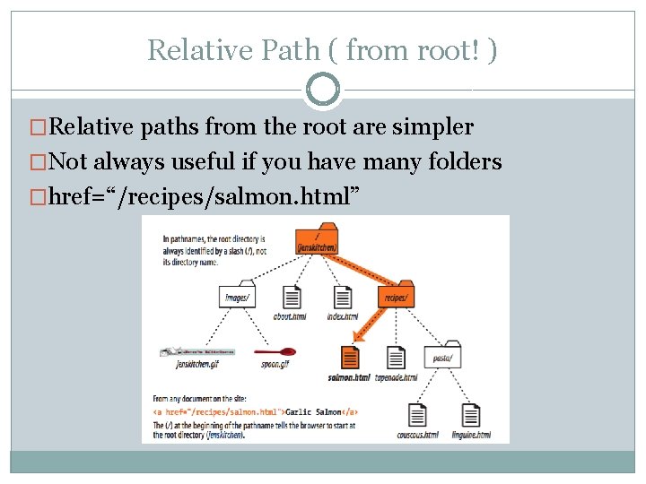 Relative Path ( from root! ) �Relative paths from the root are simpler �Not
