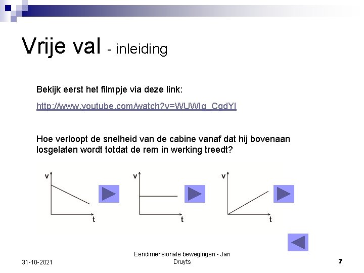 Vrije val - inleiding Bekijk eerst het filmpje via deze link: http: //www. youtube.