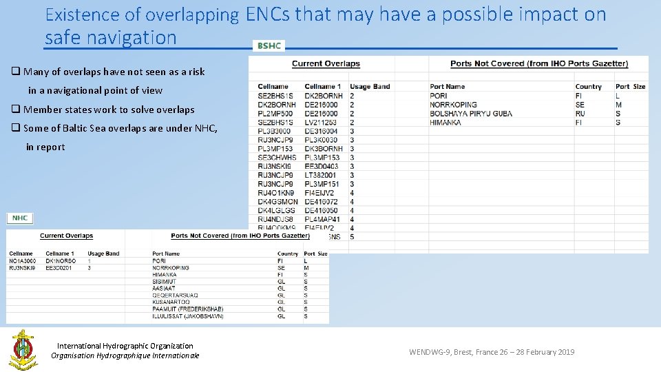 Existence of overlapping ENCs that may have a possible impact on safe navigation q