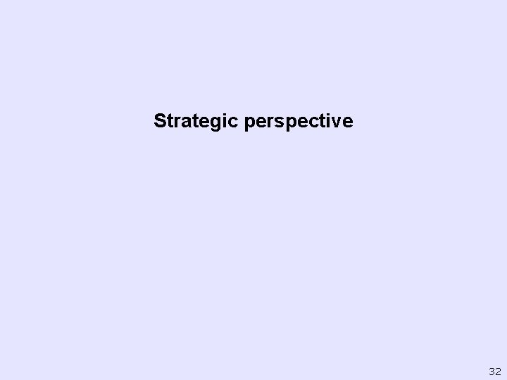 Strategic perspective 32 