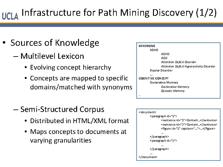 Infrastructure for Path Mining Discovery (1/2) • Sources of Knowledge – Multilevel Lexicon •