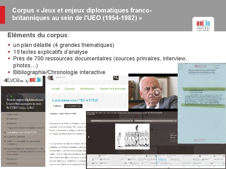 Corpus « Jeux et enjeux diplomatiques francobritanniques au sein de l'UEO (1954 -1982) »