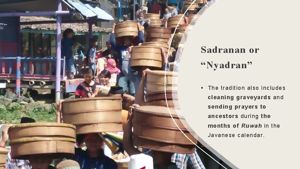Sadranan or “Nyadran” § The tradition also includes cleaning graveyards and sending prayers to