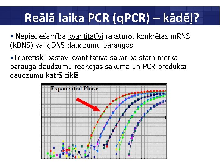 Reālā laika PCR (q. PCR) – kādēļ? § Nepieciešamība kvantitatīvi raksturot konkrētas m. RNS