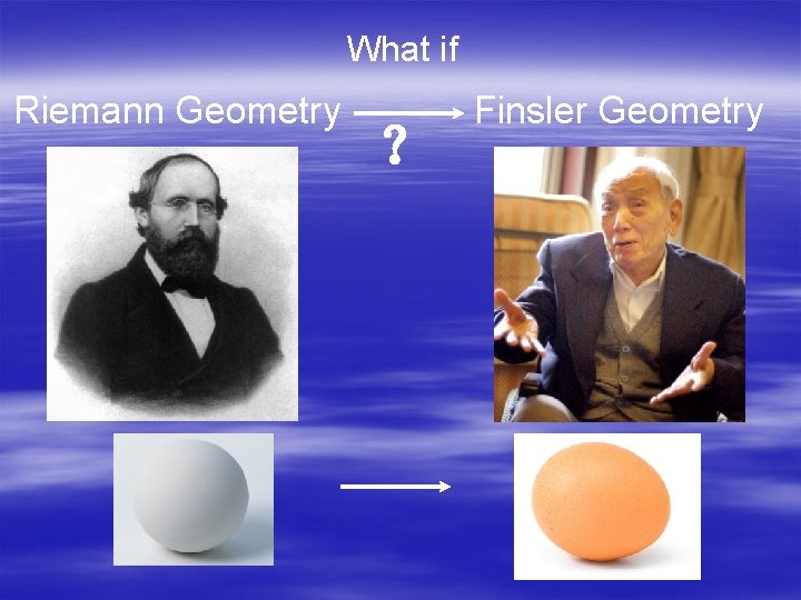 What if Riemann Geometry ？ Finsler Geometry 