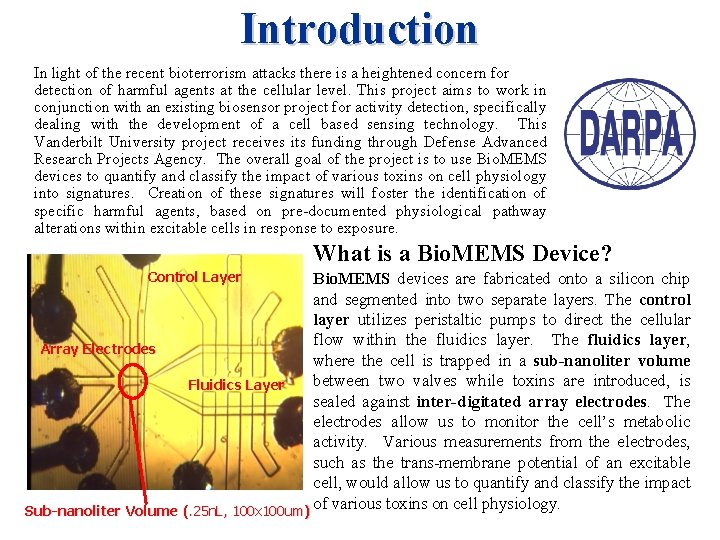 Introduction In light of the recent bioterrorism attacks there is a heightened concern for