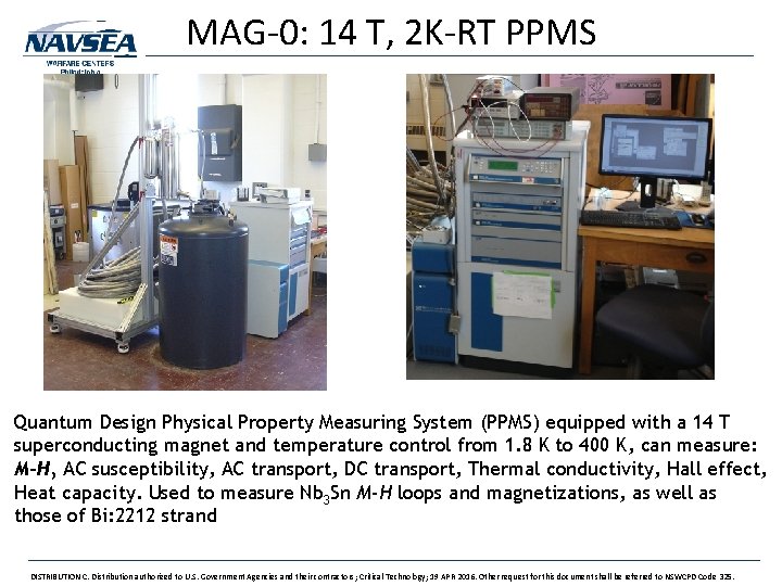 MAG-0: 14 T, 2 K-RT PPMS Quantum Design Physical Property Measuring System (PPMS) equipped