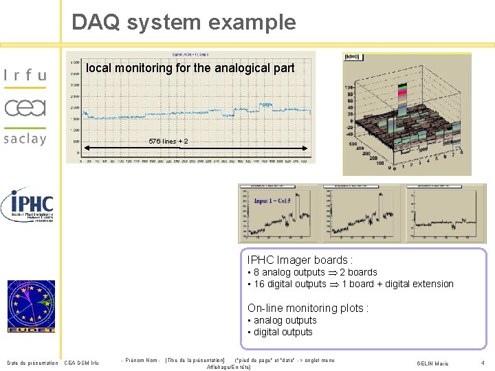 DAQ system example local monitoring for the analogical part 576 lines + 2 IPHC