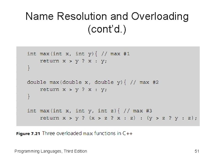 Name Resolution and Overloading (cont’d. ) Programming Languages, Third Edition 51 